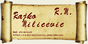 Rajko Milićević vizit kartica